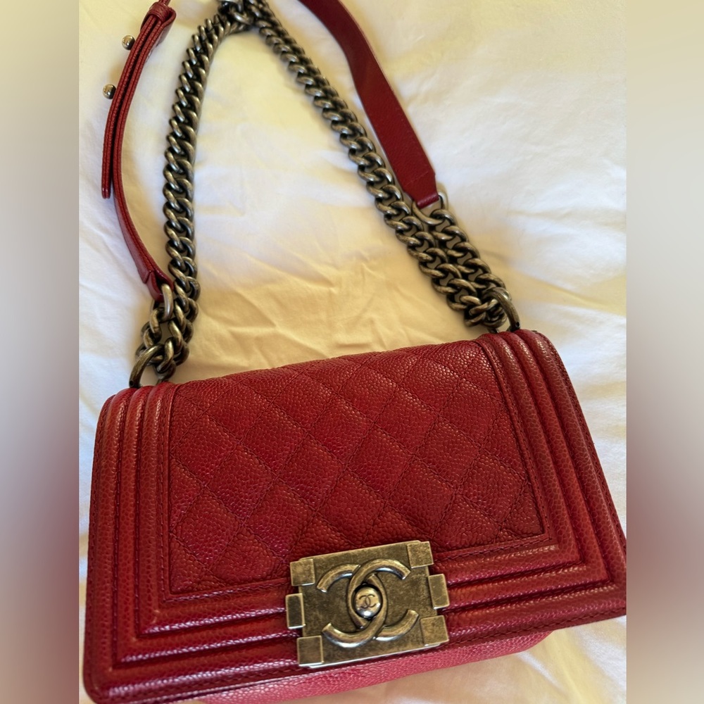 Chanel Boy Flap Bag Quilted Caviar Small